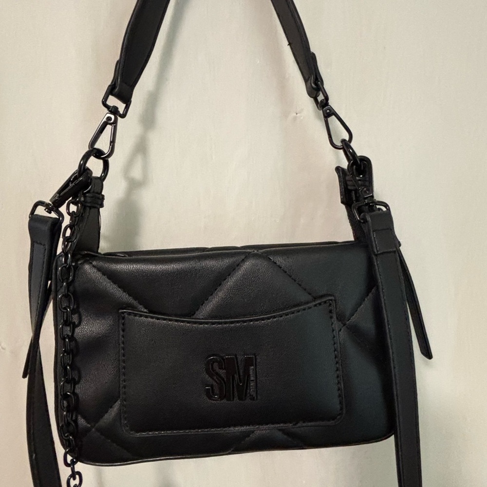 Steve Madden Quilted Black Crossbody Bag with Coin Pouch - Picture 13 of 13